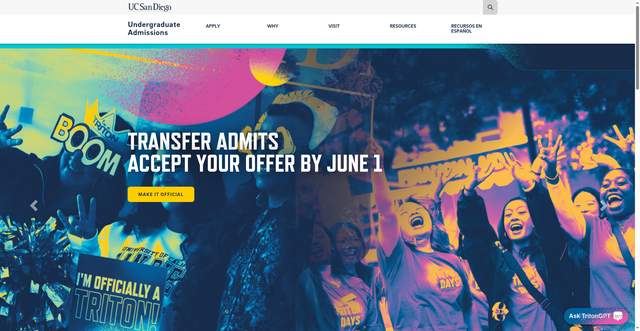 Security scan screenshot of https://admissions.ucsd.edu