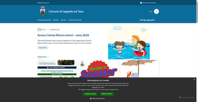 Security scan screenshot of https://www.comune-cappellesultavo-pe.it