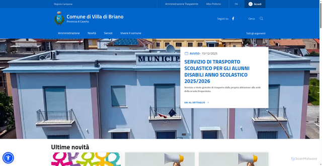 Security scan screenshot of https://www.comune.villadibriano.ce.it/