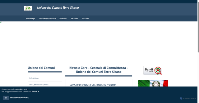 Security scan screenshot of https://unionecomuniterresicane.it