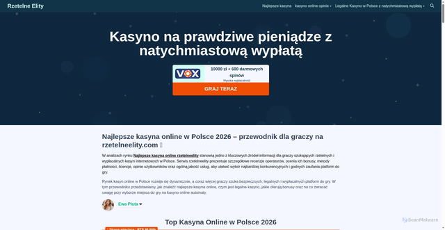 Security scan screenshot of https://rzetelneelity.com/