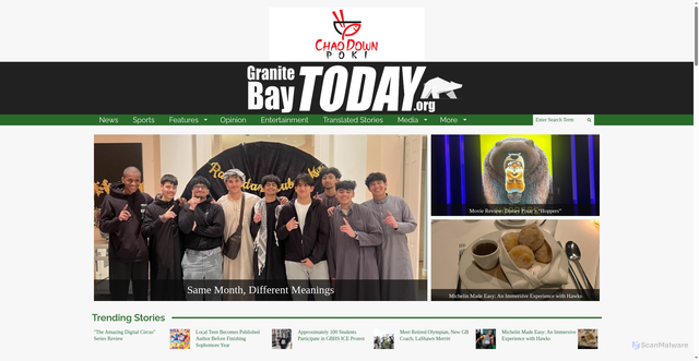 Security scan screenshot of https://granitebaytoday.org/