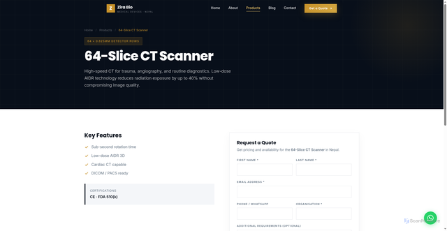 Security scan screenshot of https://zirabio.pages.dev/products/ct-64/