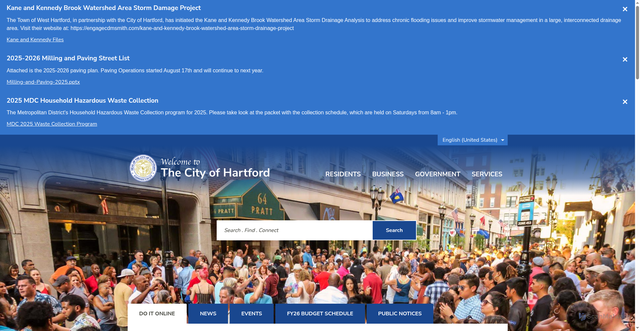 Security scan screenshot of https://www.hartfordct.gov/
