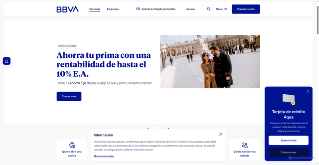 Security scan screenshot of https://nuevaversion.bbvanet.com.co