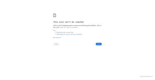 Security scan screenshot of bafkreiadltfvalg4pqqwwng4cvrtsmqxwimxi4cdfjkqzqv272nvfh36ue.ipfs.dweb.link