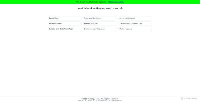 Security scan screenshot of http://scotiabank-nike-account.com.ph/