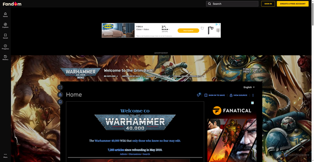 Security scan screenshot of https://warhammer40k.fandom.com