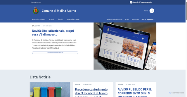 Security scan screenshot of https://www.comune.molinaaterno.aq.it