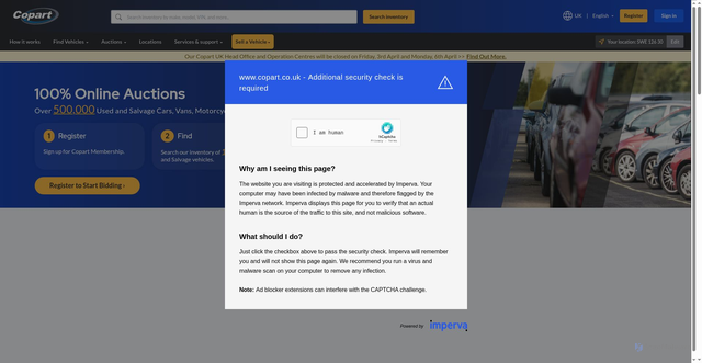 Security scan screenshot of https://copart.co.uk