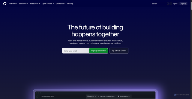 Security scan screenshot of https://github.teacat.workers.dev/