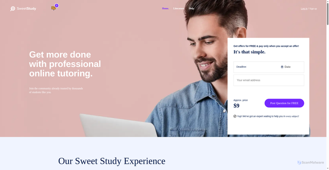 Security scan screenshot of https://www.sweetstudy.com/