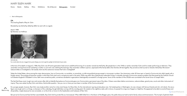 Security scan screenshot of https://www.maryellenmark.com/bibliography/magazines/article/life/the-snarling-death-of-roy-mcohn/L