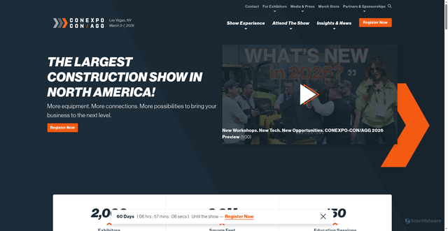 Security scan screenshot of https://conexpoconagg.com