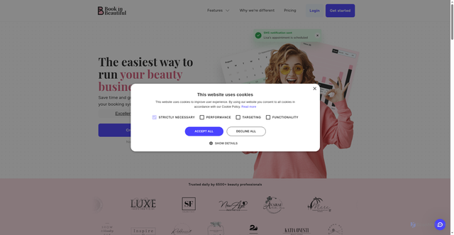 Security scan screenshot of https://bookinbeautiful.com