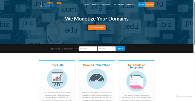 Security scan screenshot of https://convertingtraffic.com