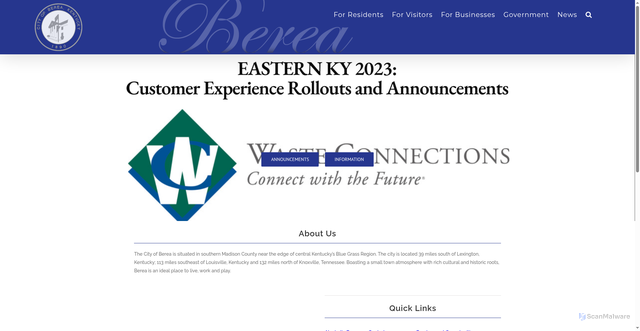Security scan screenshot of https://bereaky.gov/