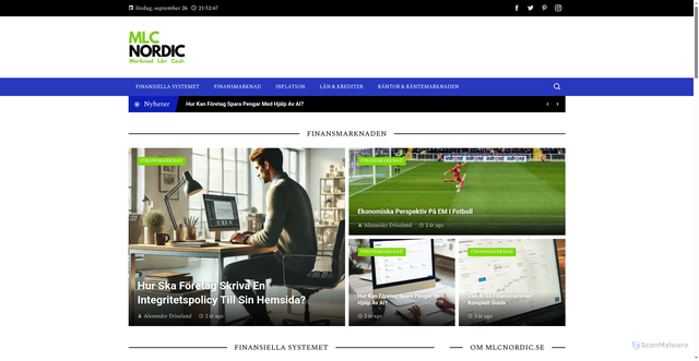 Security scan screenshot of https://mlcnordic.se
