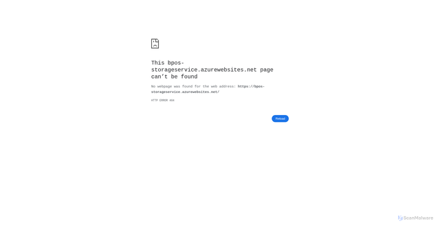 Security scan screenshot of https://bpos-storageservice.azurewebsites.net