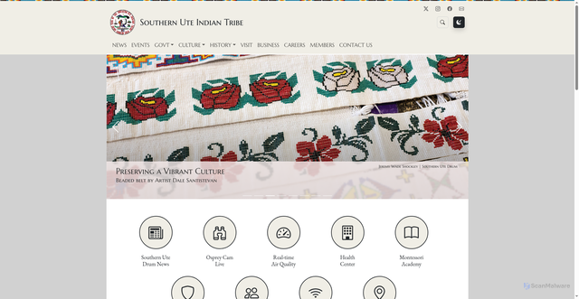 Security scan screenshot of https://www.southernute-nsn.gov/