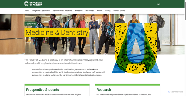 Security scan screenshot of https://med.ualberta.ca