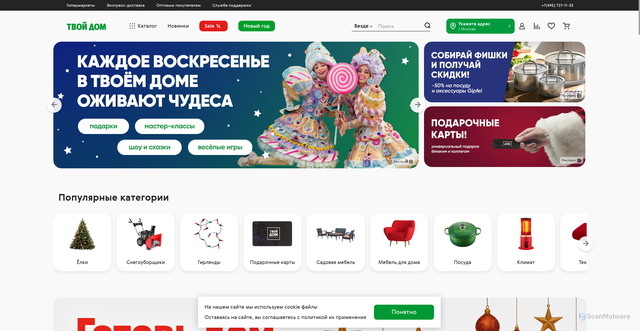 Security scan screenshot of https://tvoydom.ru