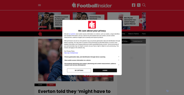 Security scan screenshot of https://www.footballinsider247.com/everton-told-they-might-have-to-fight-off-bids-for-phenomenal-toffees-star/