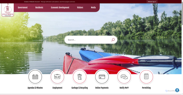 Security scan screenshot of https://www.cityofcolumbuswi.com/
