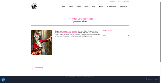 Security scan screenshot of https://www.redrockdance.com/profile/thayne-jasperson/