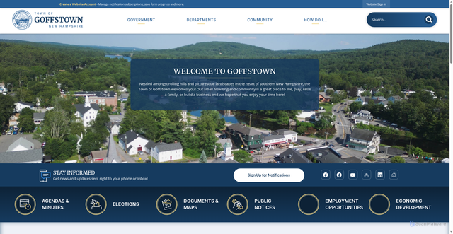 Security scan screenshot of https://goffstownnh.gov/