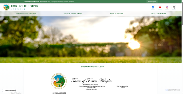 Security scan screenshot of https://forestheightsmd.gov/