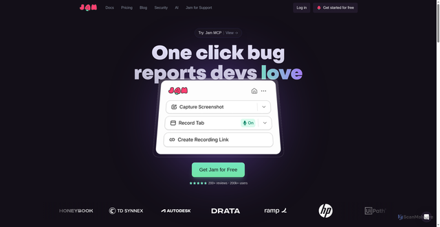Security scan screenshot of https://jam.dev