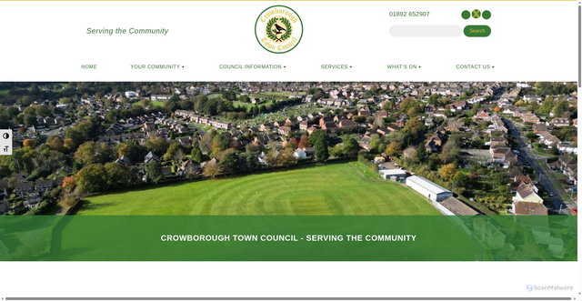 Security scan screenshot of https://www.crowboroughtowncouncil.gov.uk/
