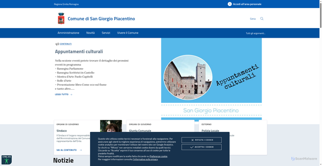 Security scan screenshot of https://www.comune.sangiorgiopiacentino.pc.it/