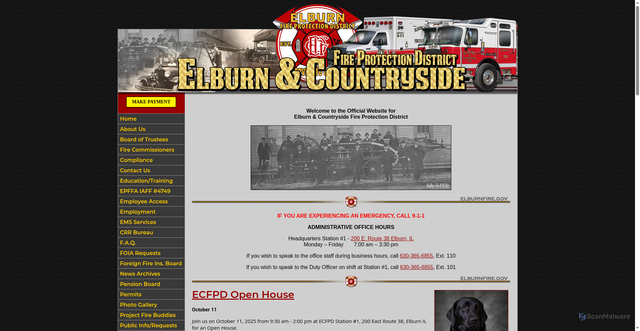 Security scan screenshot of https://www.elburnfire.gov/