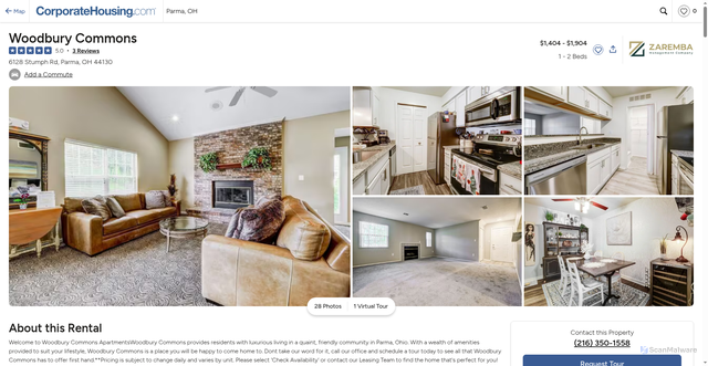 Security scan screenshot of https://www.corporatehousing.com/oh/parma/woodbury-commons/t4vv7q9