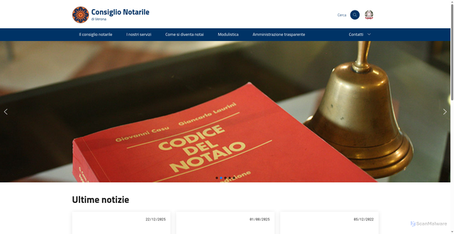 Security scan screenshot of https://www.consiglionotarileverona.it/