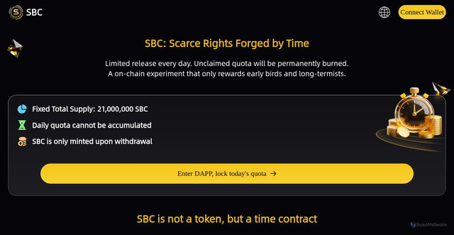 Security scan screenshot of https://sbccoin.top/