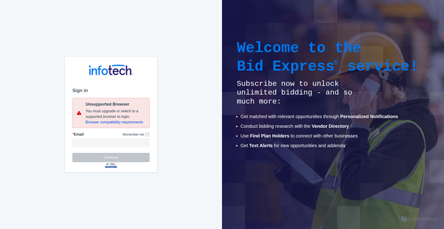 Security scan screenshot of https://bidexpress.com