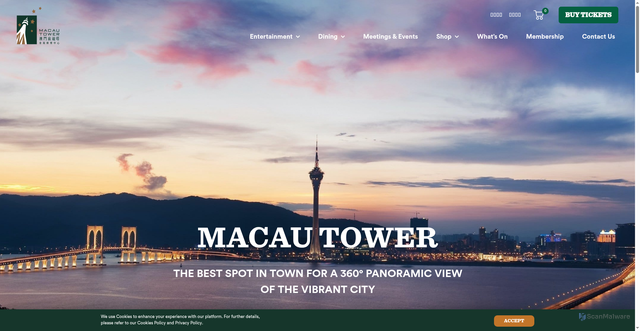 Security scan screenshot of https://www.macautower.com.mo/