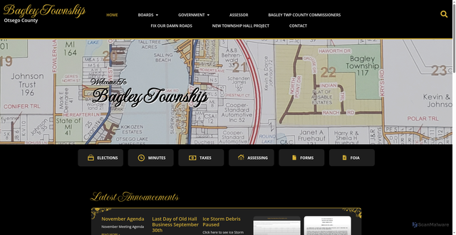 Security scan screenshot of https://bagleytownshipmi.gov/