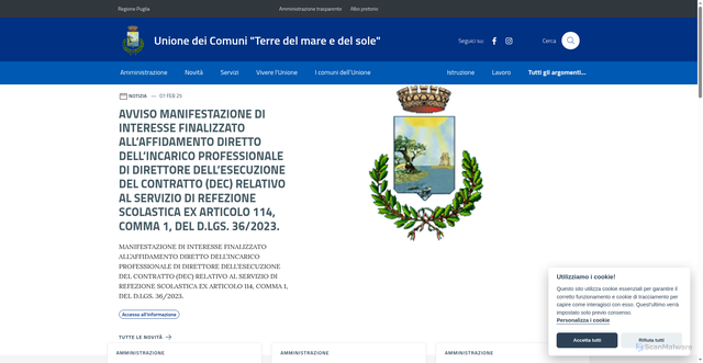 Security scan screenshot of https://www.unioneterremaresole.ta.it