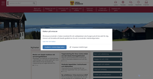 Security scan screenshot of http://www.orsa.se