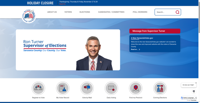 Security scan screenshot of https://www.sarasotavotes.gov/