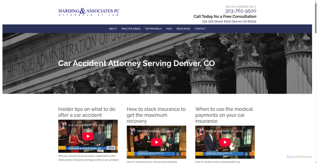 Security scan screenshot of https://www.hlaw.com/practice-areas/automobile-accidents/