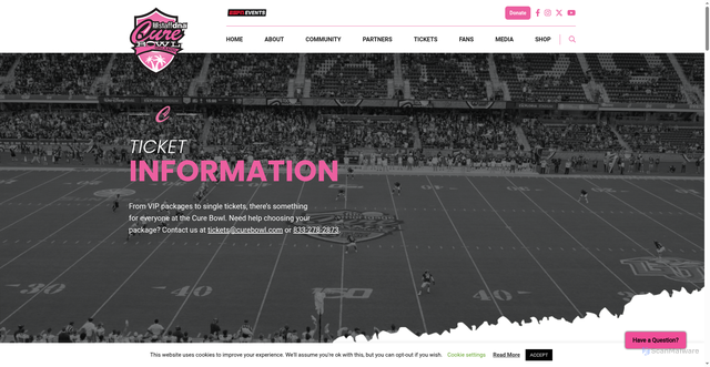 Security scan screenshot of https://www.curebowl.com/tickets/