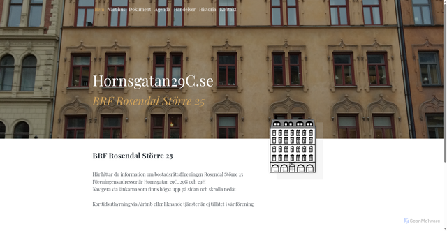 Security scan screenshot of https://hornsgatan29c.se