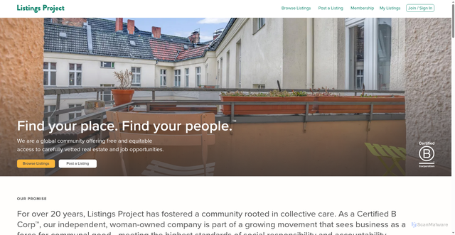 Security scan screenshot of https://listingsproject.com