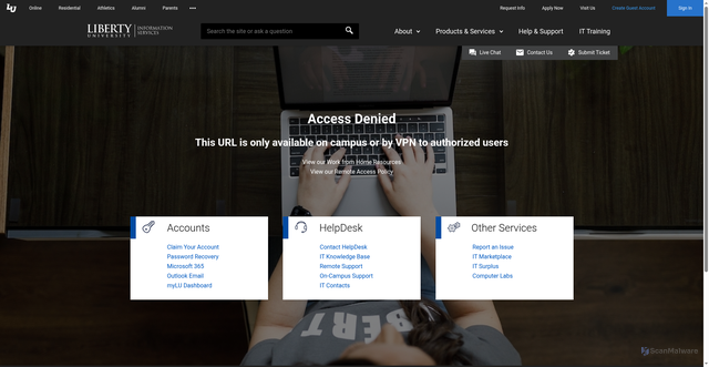 Security scan screenshot of https://wt-prod-announcementsadmin.liberty.edu