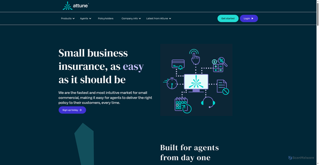Security scan screenshot of https://attuneinsurance.com
